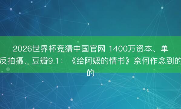 2026世界杯竞猜中国官网 1400万资本、单反拍摄、豆瓣9.1：《给阿嬷的情书》奈何作念到的
