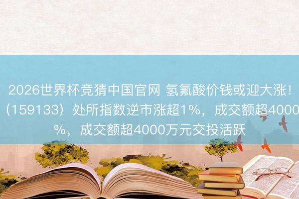 2026世界杯竞猜中国官网 氢氟酸价钱或迎大涨!化工ETF天弘(159133)处所指数逆市涨超1%,成交额超4000万元交投活跃