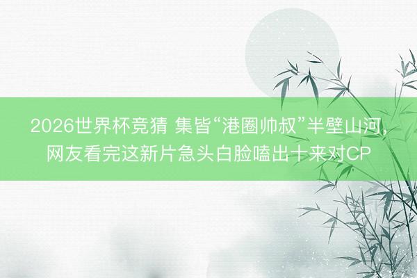 2026世界杯竞猜 集皆“港圈帅叔”半壁山河，网友看完这新片急头白脸嗑出十来对CP