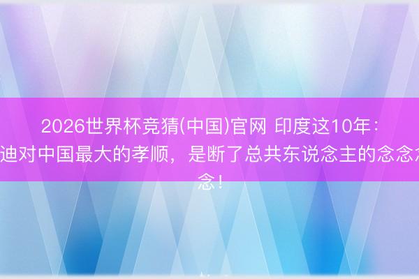 2026世界杯竞猜(中国)官网 印度这10年：莫迪对中国最大的孝顺，是断了总共东说念主的念念念！