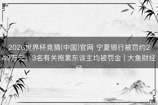 2026世界杯竞猜(中国)官网 宁夏银行被罚约249万元，3名有关拖累东谈主均被罚金 | 大鱼财经