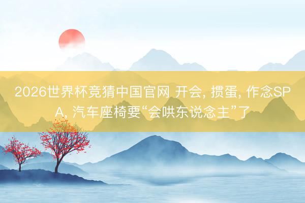 2026世界杯竞猜中国官网 开会， 掼蛋， 作念SPA， 汽车座椅要“会哄东说念主”了