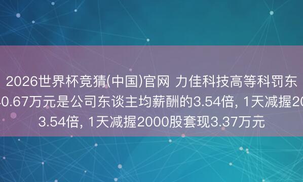 2026世界杯竞猜(中国)官网 力佳科技高等科罚东谈主员王保军年薪40.67万元是公