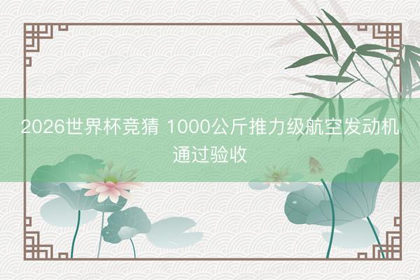 2026世界杯竞猜 1000公斤推力级航空发动机通过验收